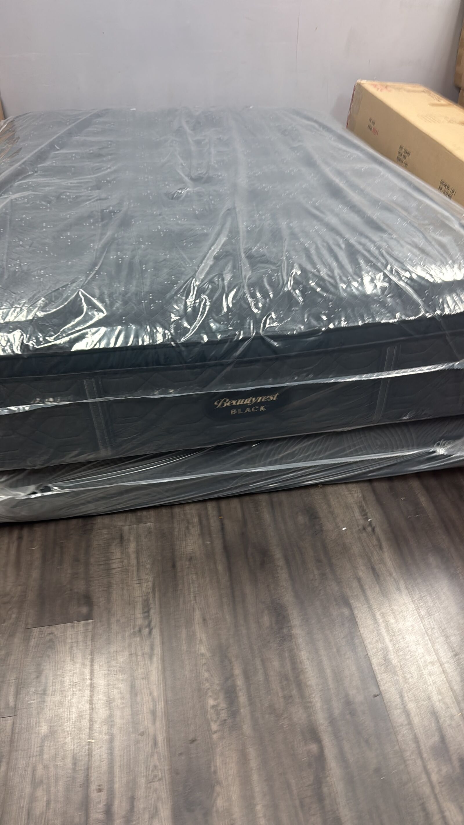 Wrapped Beautyrest Black set ready for an order