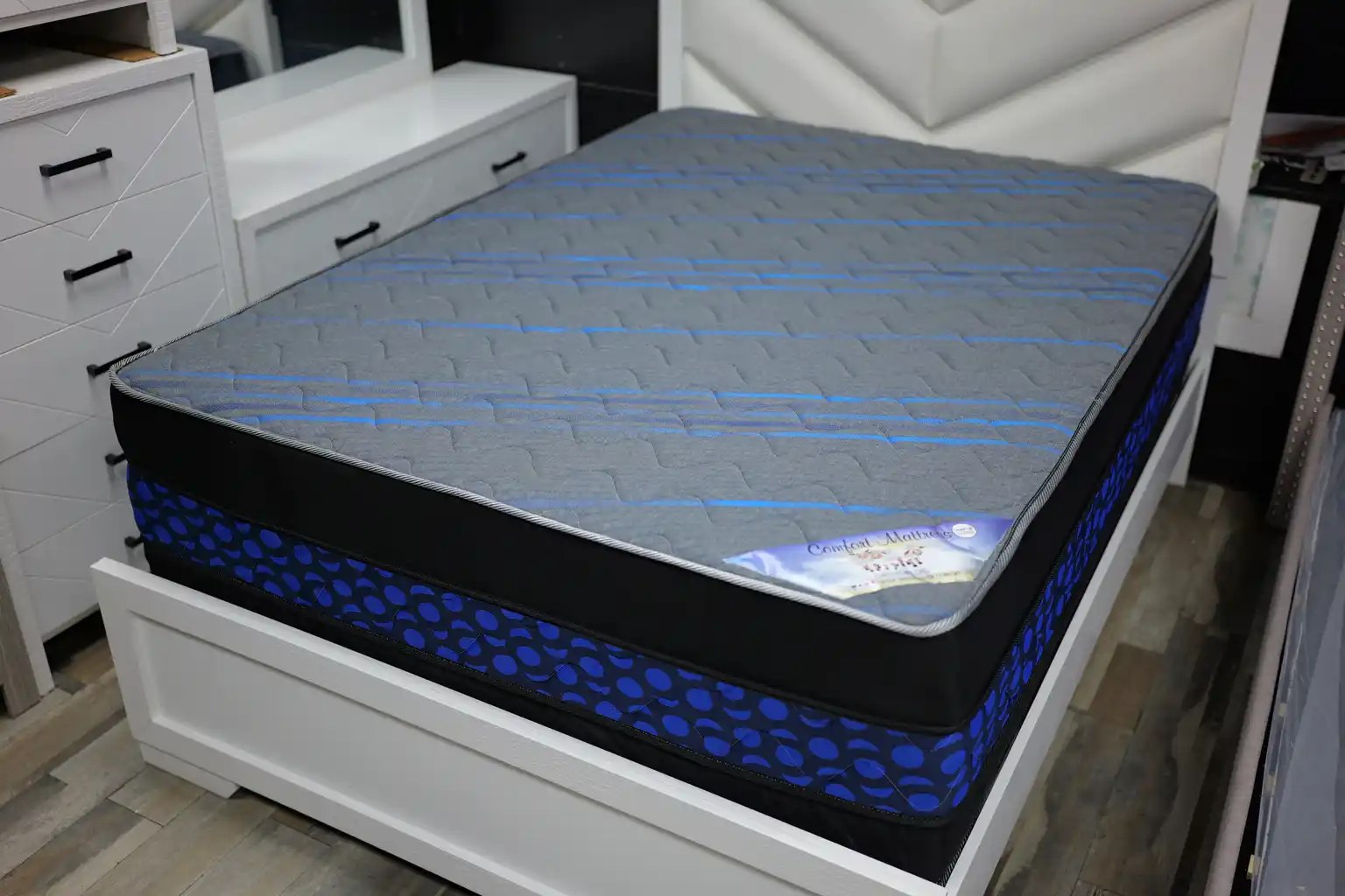 Mattress on a matching box spring foundation